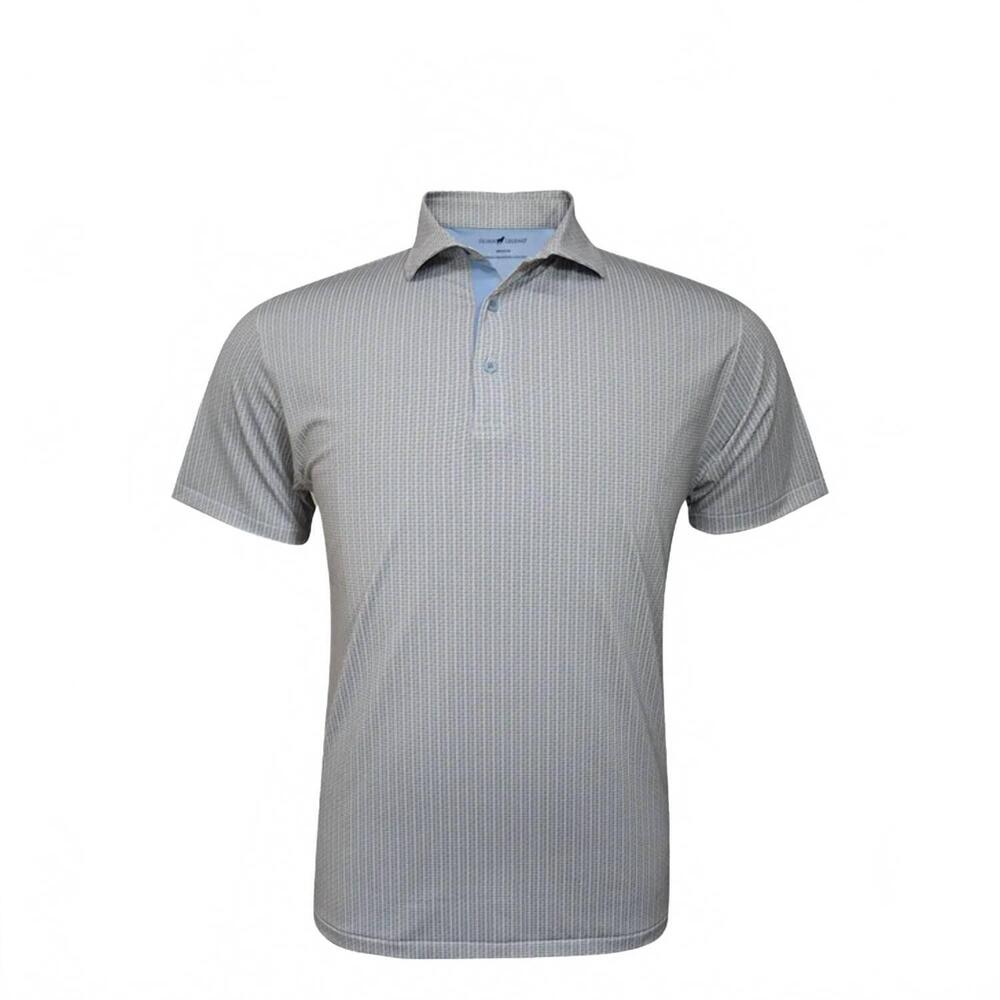NEW HORN LEGEND men's micro polo in white/serenity/sand